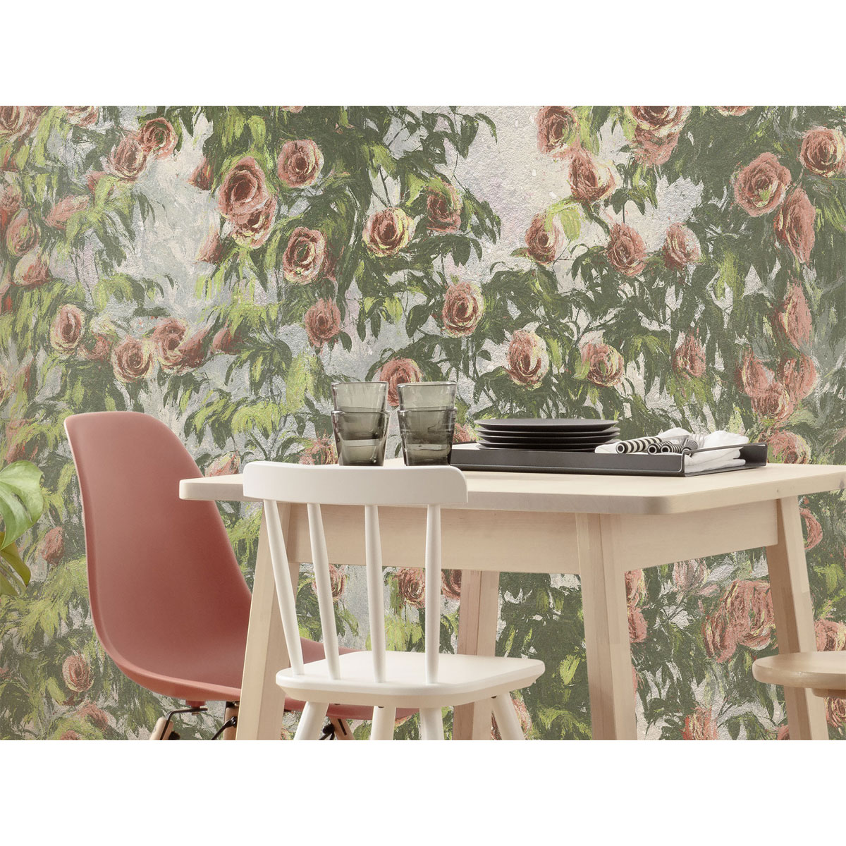 Komar  Vlies Fototapete Wall Roses 300x250 cm Bild 8