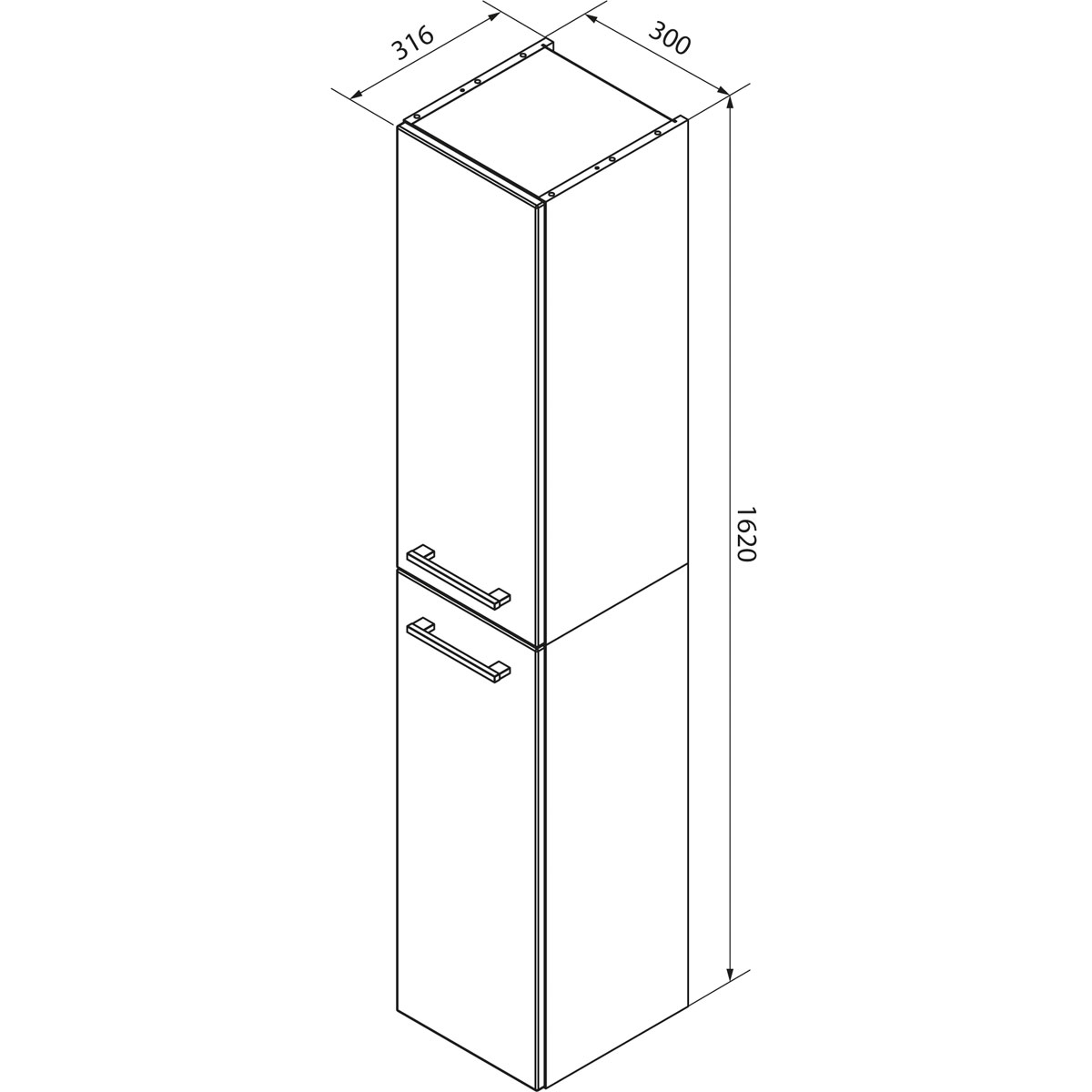 Fackelmann  Hochschrank links B.Style 300 x 1620 x 316 mm Weiß Bild 3
