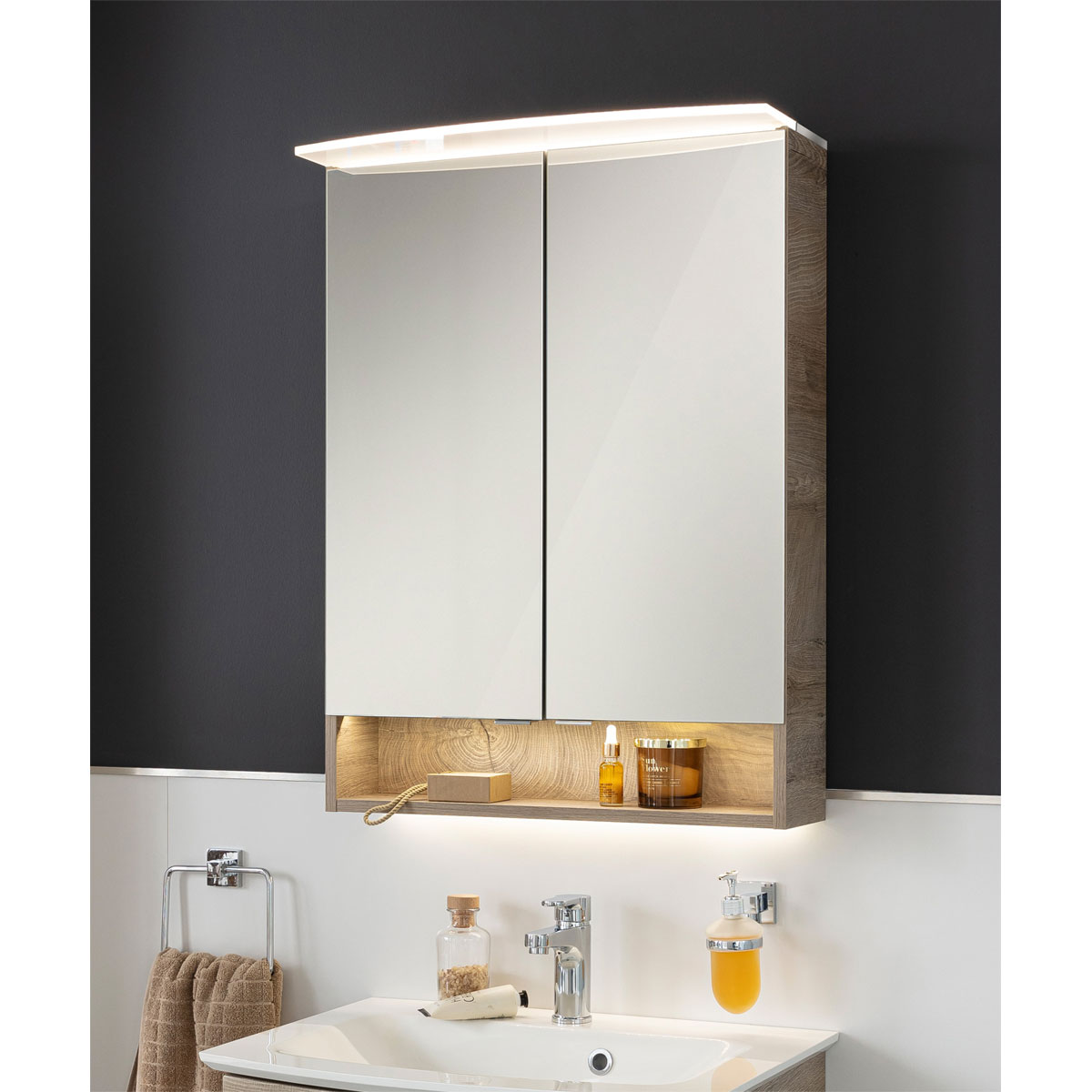 Fackelmann  Spiegelschrank B.Style 600 x 812 x 153 mm Nature Oak LED Bild 5