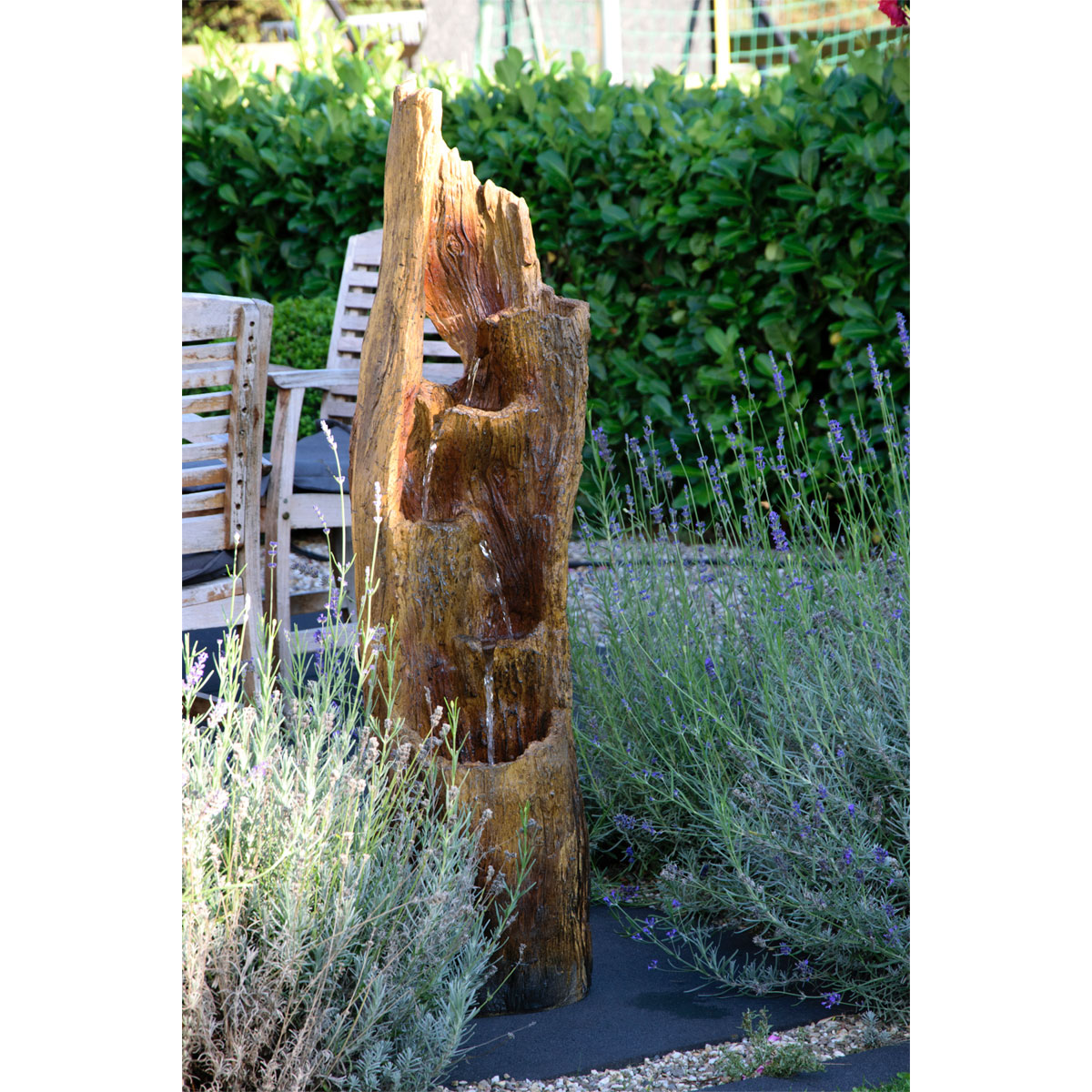 dobar XL Design-Gartenbrunnen 30 x 124,5 x 34 cm braun Bild 4