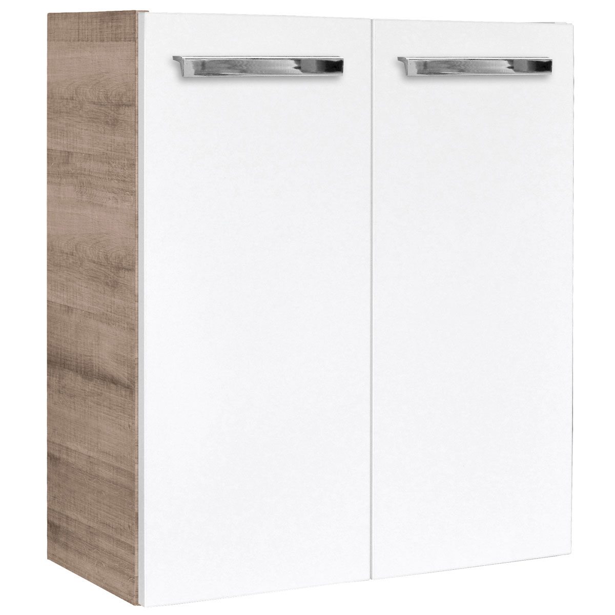 Fackelmann  Gäste-WC Waschtischunterschrank SBC 520 x 600 x 243 mm Graueiche/Weiß