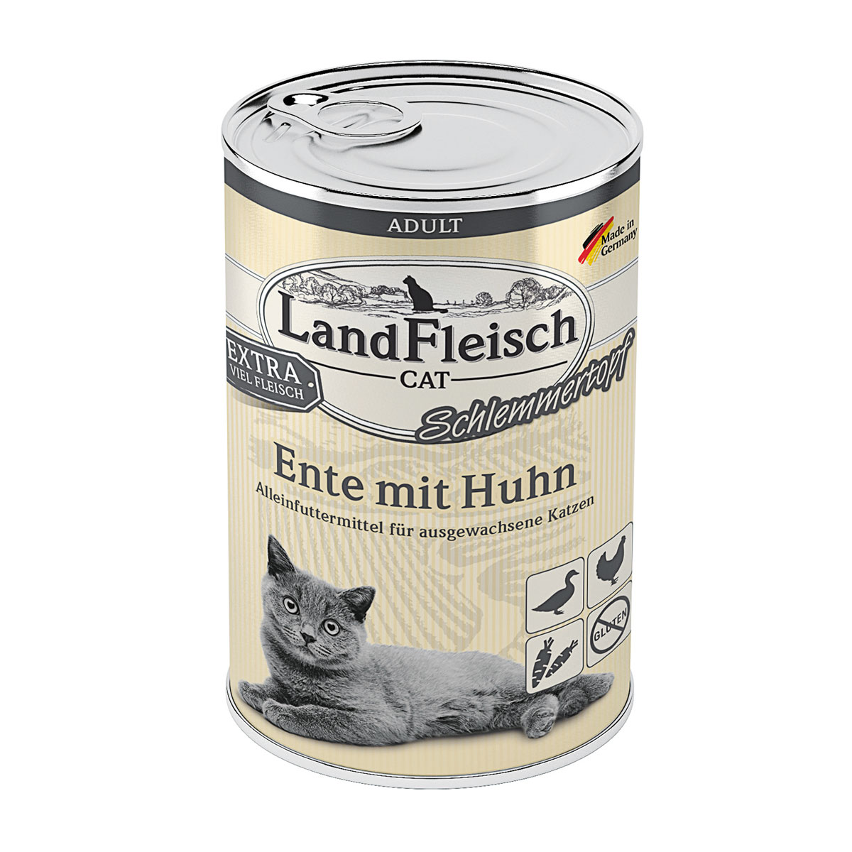 Landfleisch Cat  Adult Topf Ente+Huhn 400g