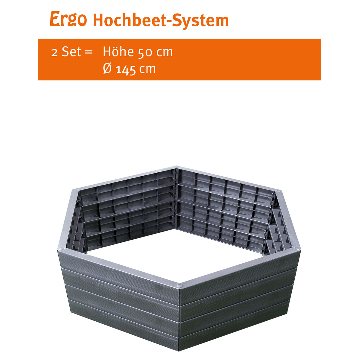 Garantia Hochbeet-System ERGO XL 6 Paneele inkl Verbinder wood Bild 2