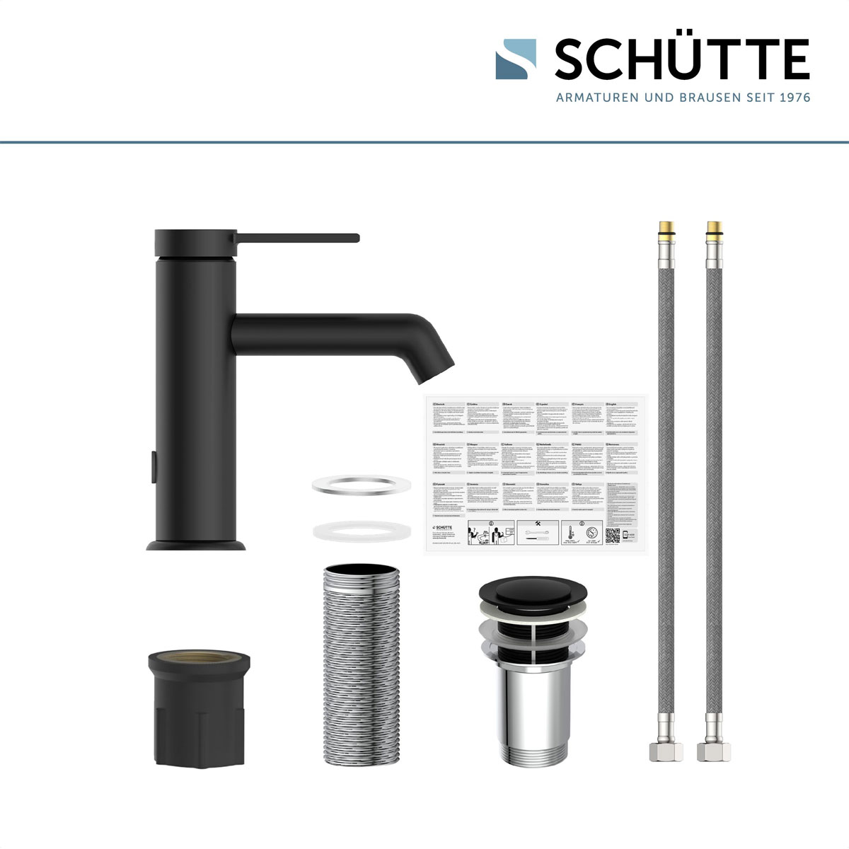WT-Armatur Los Angeles schwarz-matt Eco-Klick-Kartusche inkl.Push-Open-Garnitur