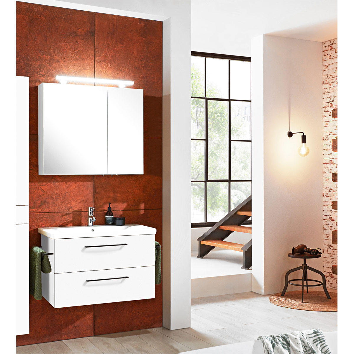 Badmöbel-Set Visby Weiß Bild 4