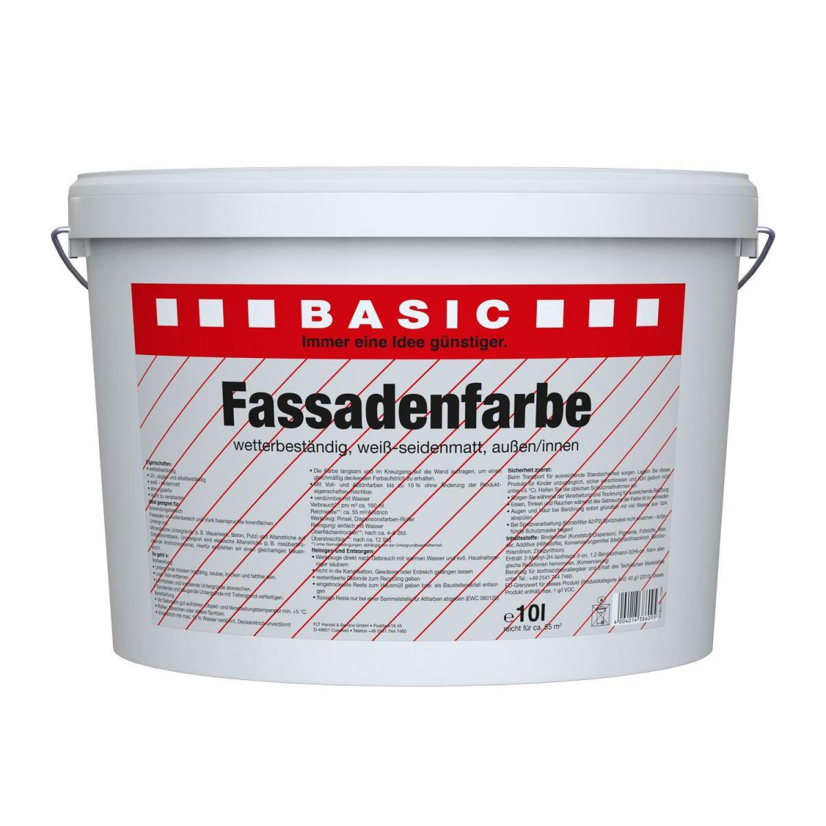 Basic Fassadenfarbe 10 L seidenmatt weiß online kaufen