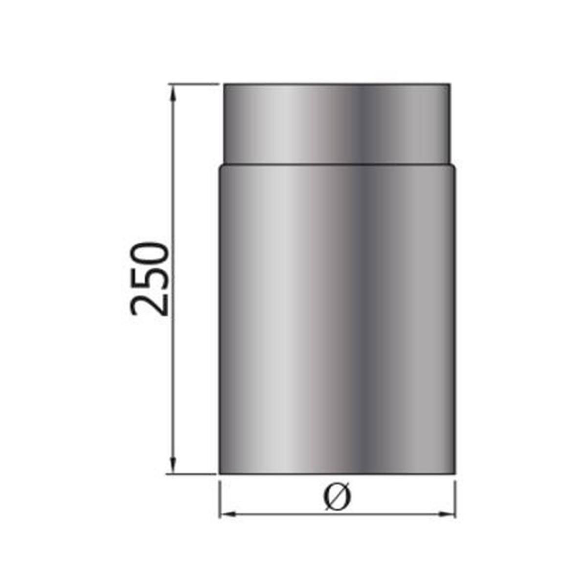 MyFireTool  Rauchrohr FAL 250 mm Ø 120 mm 0,6 mm