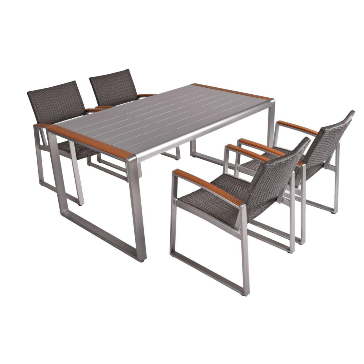 Garden Pleasure Tischgruppe AVA 5-tlg. Aluminium, Nonwood, Kunststoffgewebe