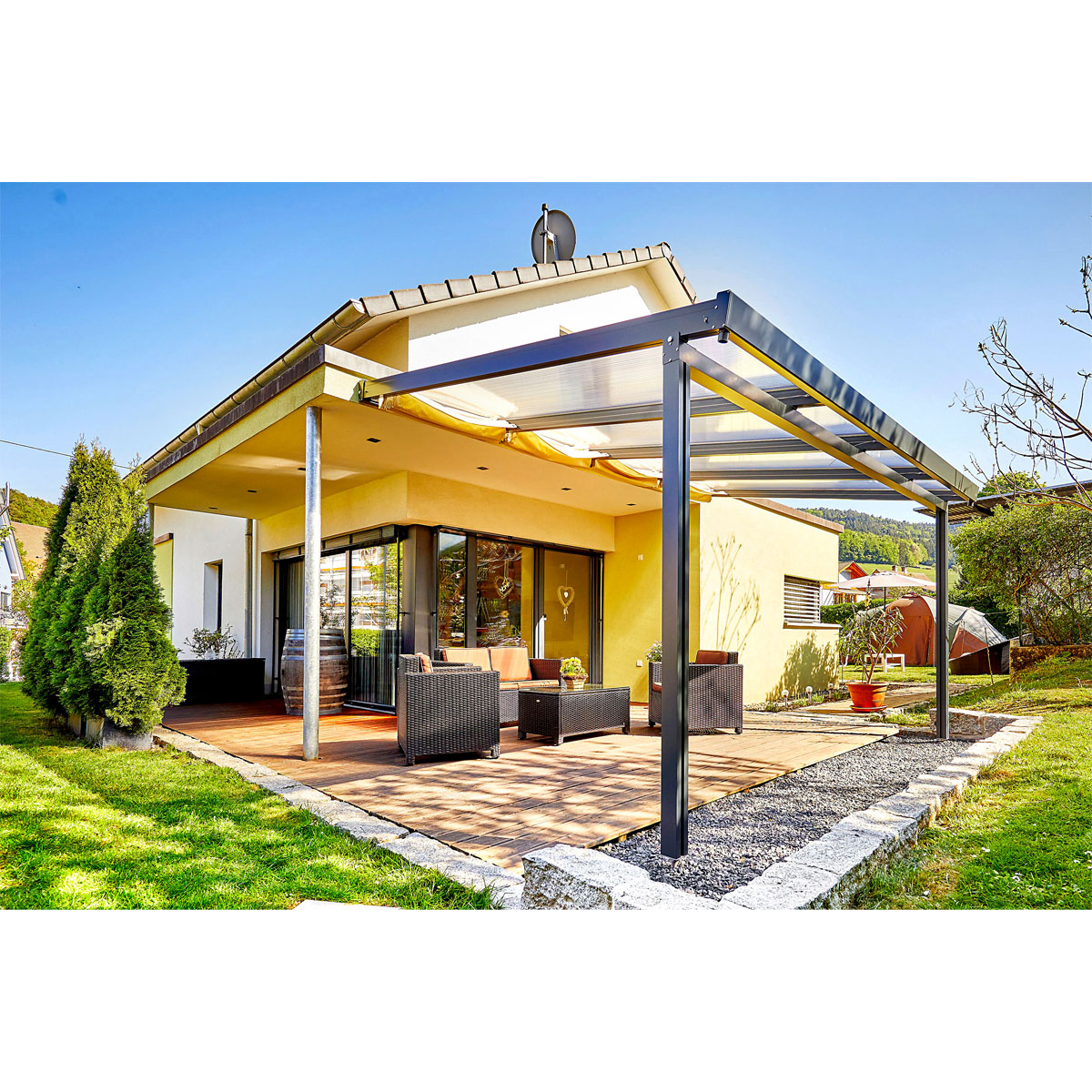 gutta Terrassenüberdachung 4 x 3 m anthrazit