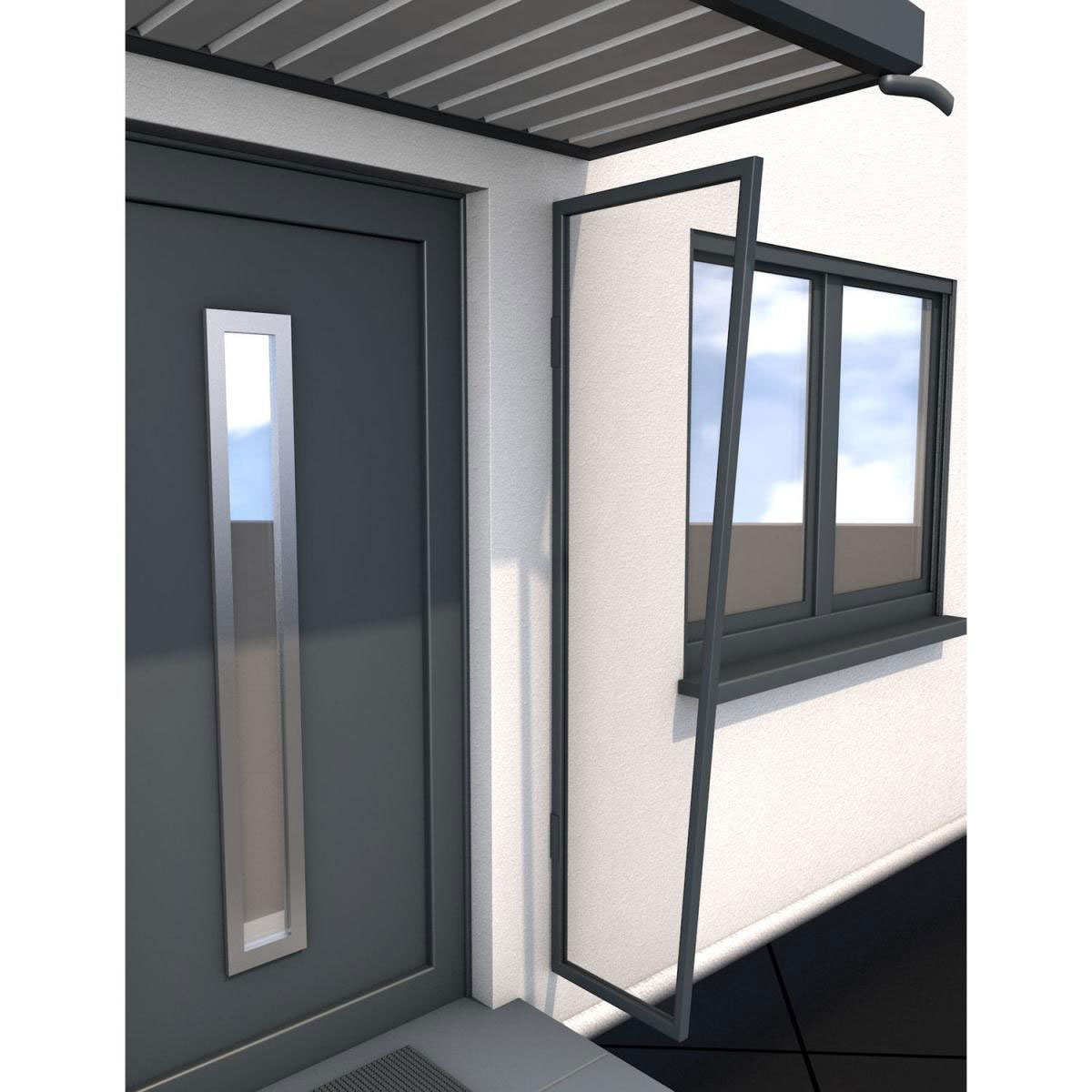 Durabil Seitenblende B1 anthrazit Acrylglas klar 4 mm 45 x 60 x 200 cm