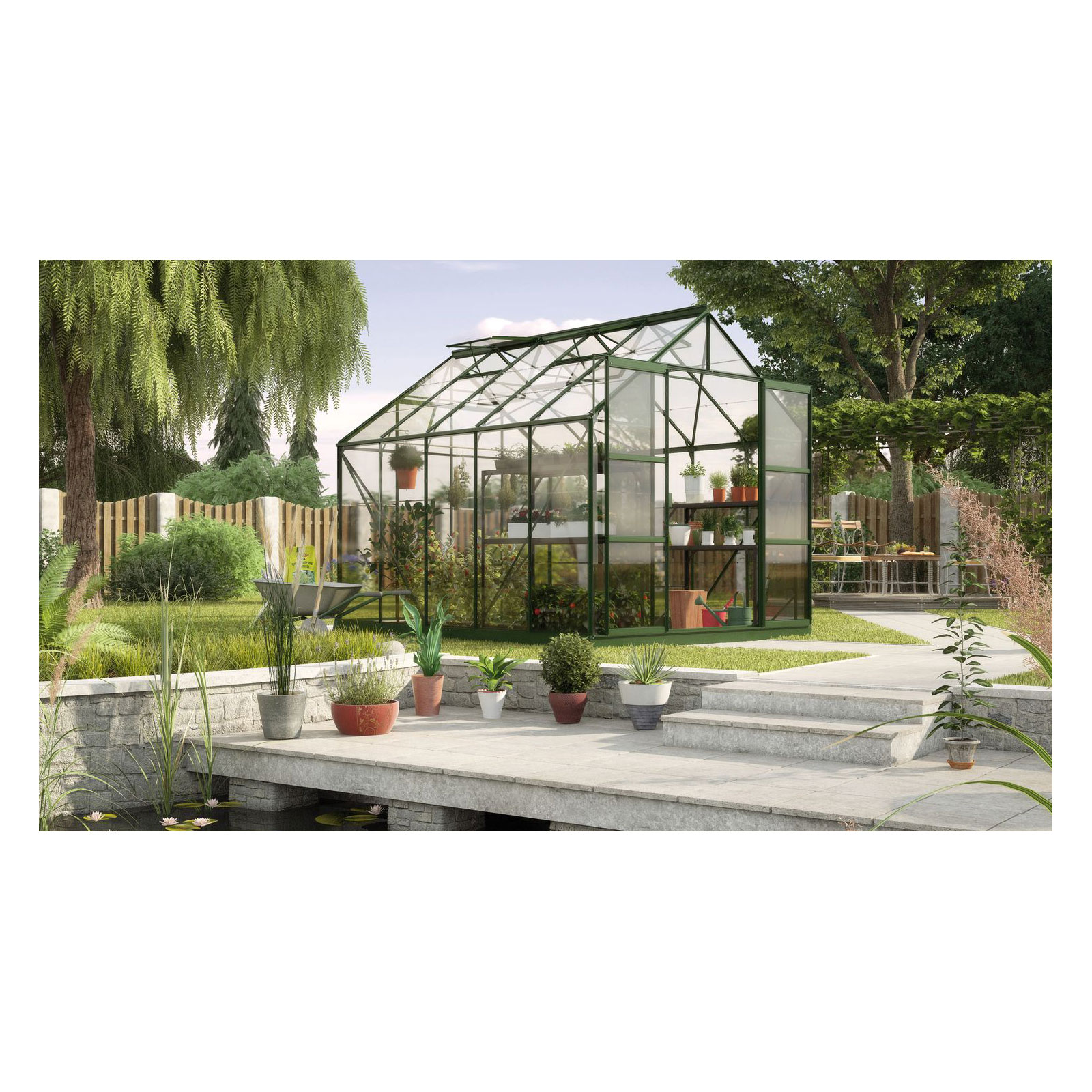 Vitavia Gewächshaus Uranus 8300 8,3m² 3 mm Einscheibensicherheitsglas grün