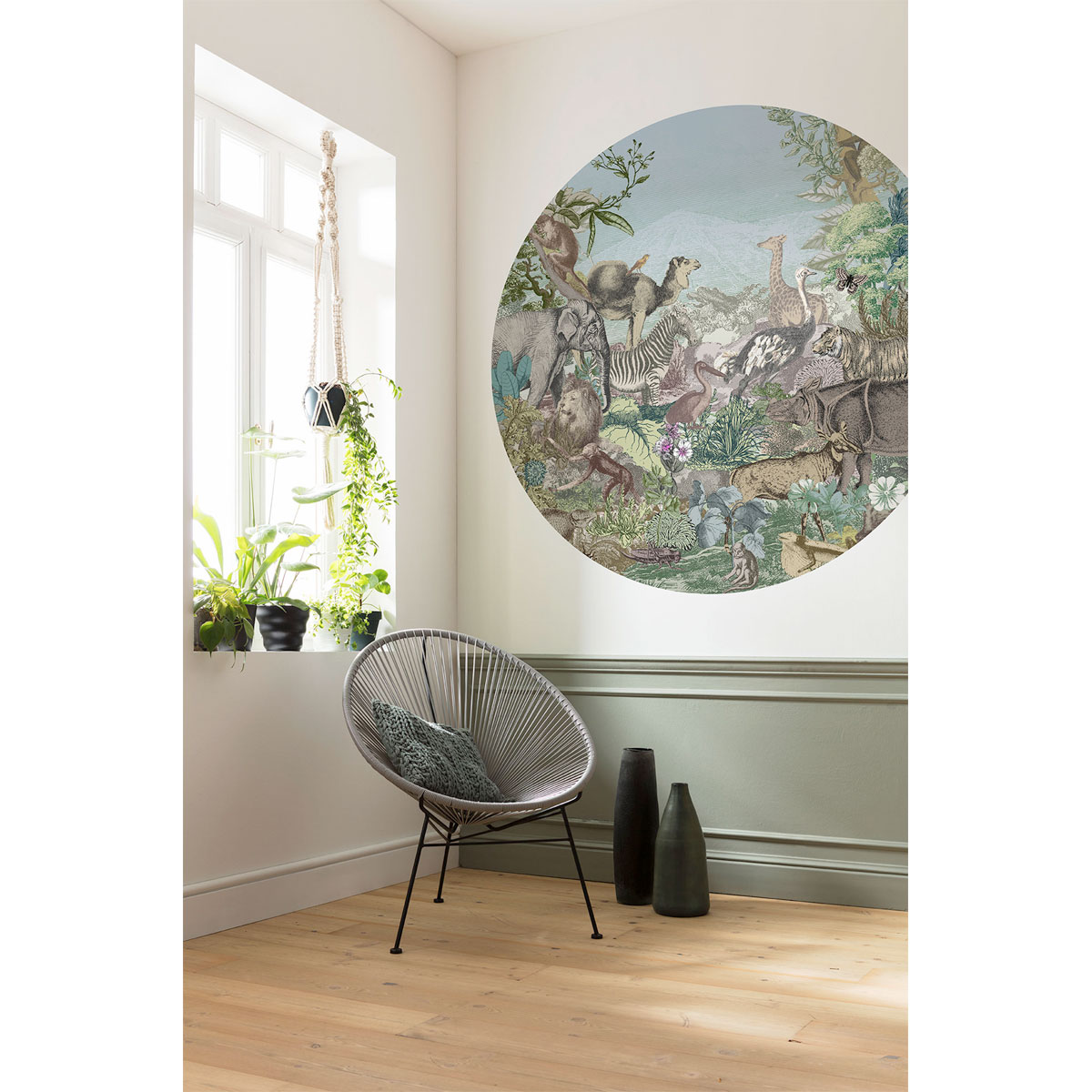 Komar  Selbstklebende Vlies Fototapete rund Animal Kingdom Durchmesser 125 cm