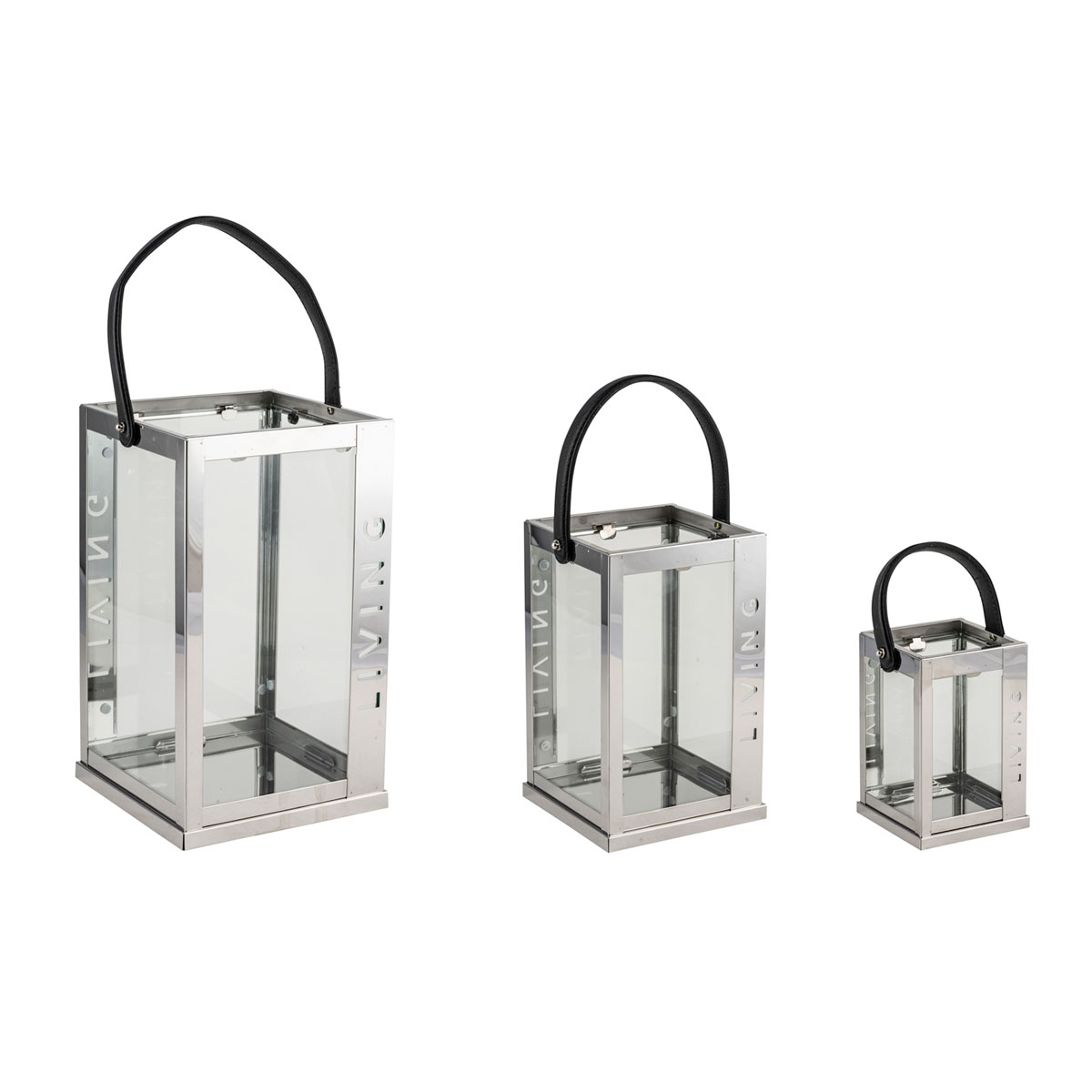 Kunstgewerbe Gehlmann Edelstahllaterne silber 18 x 18 x 30 cm