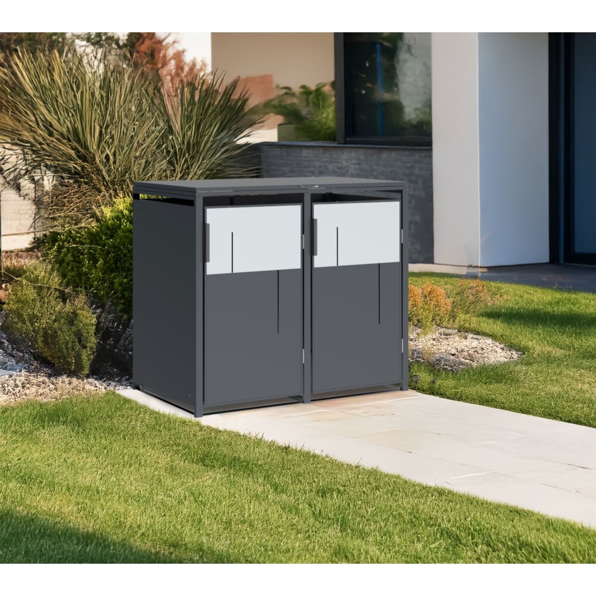 Westmann Mülltonnenbox Tonus 2 2 x 240L Anthrazit|80x132x116 cm Bild 2