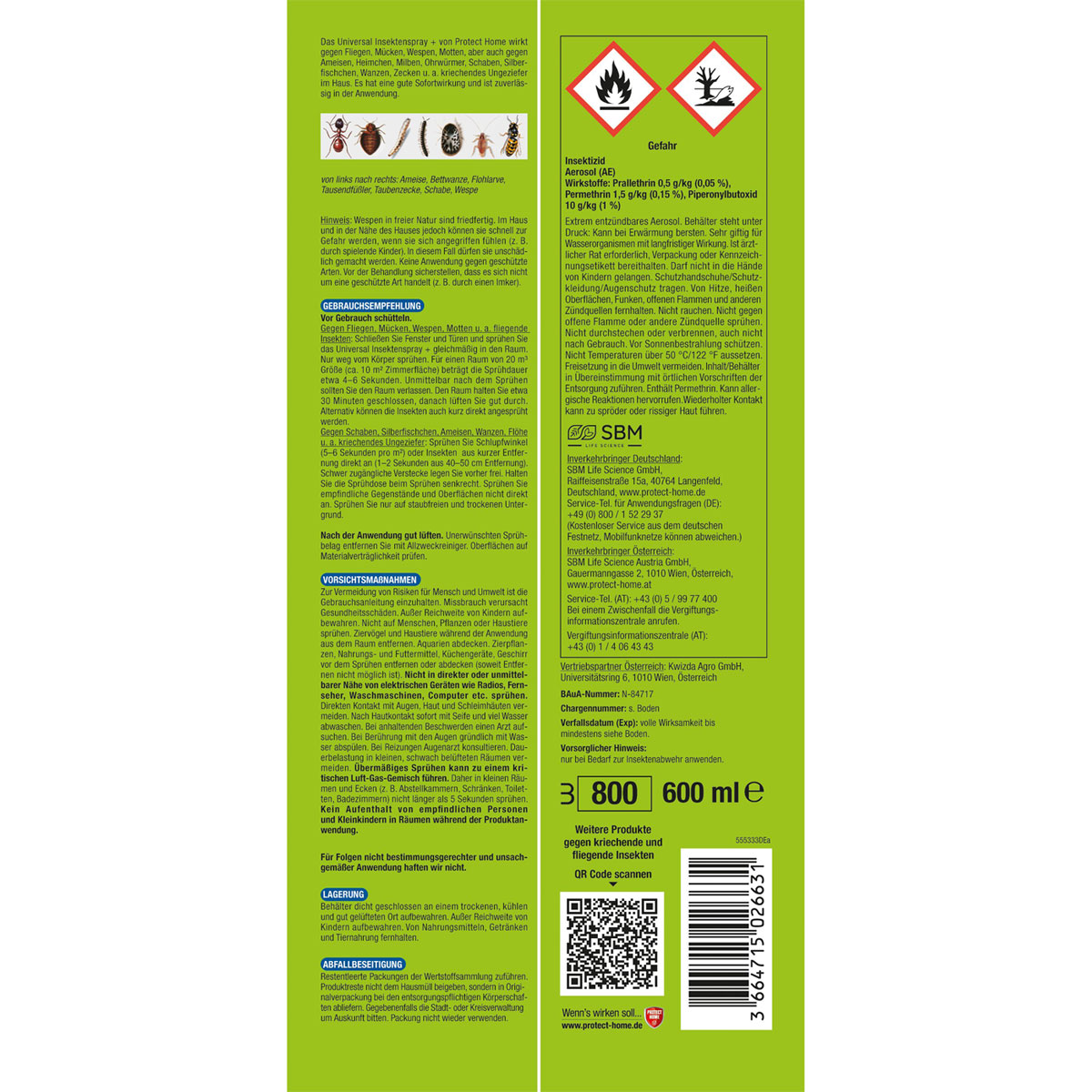 PROTECT HOME Universal Insektenspray Forminex 600 ml Bild 2