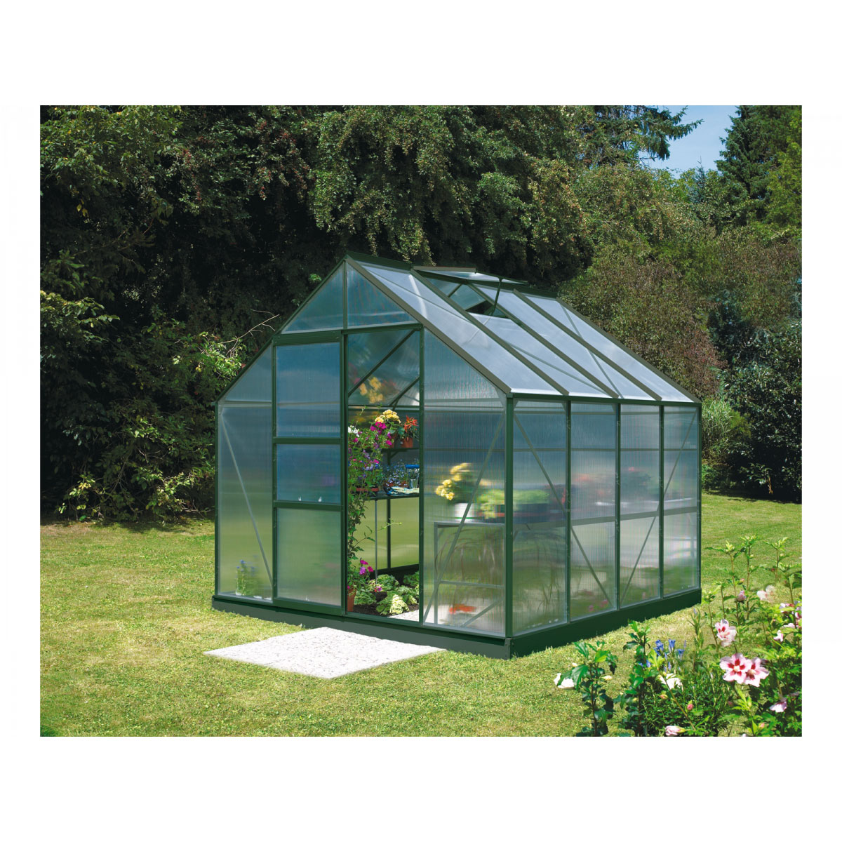 Vitavia Gewächshaus Merkur 6700 6,7m² 6 mm Hohlkammerplatte grün Bild 1