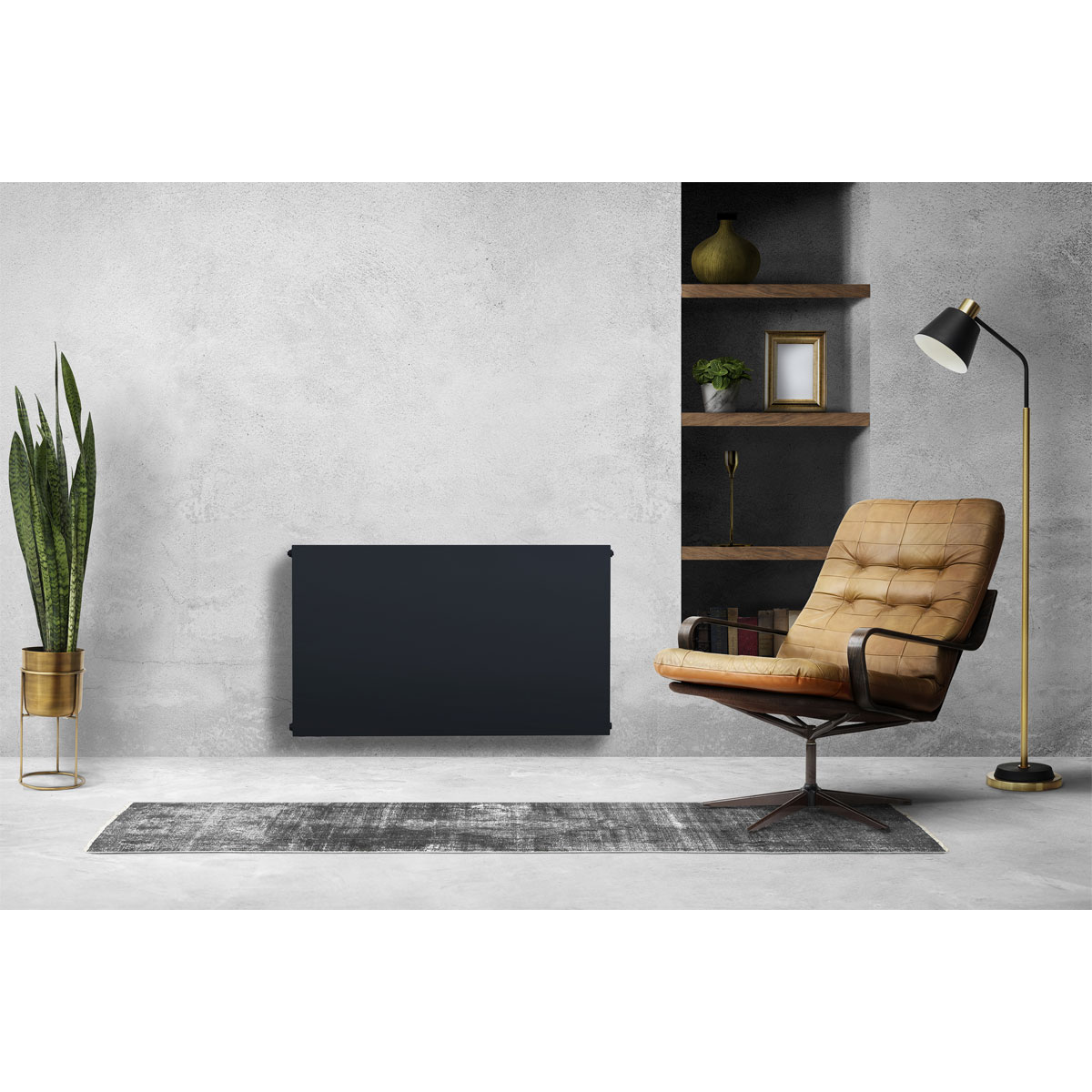 sanicomfort  Planheizkörper Set Typ DK22 60 x 120 cm schwarz matt RAL 9005 Bild 4