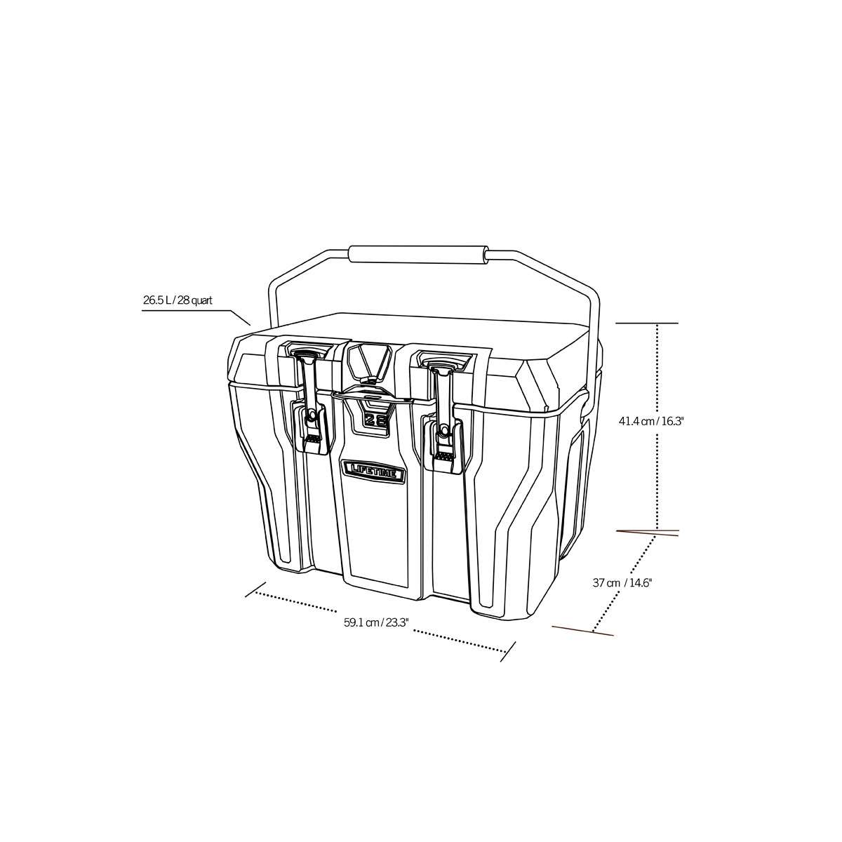 Lifetime Kühlbox Premium 26,5 L 37x59,1x41,4cm Grau Bild 9