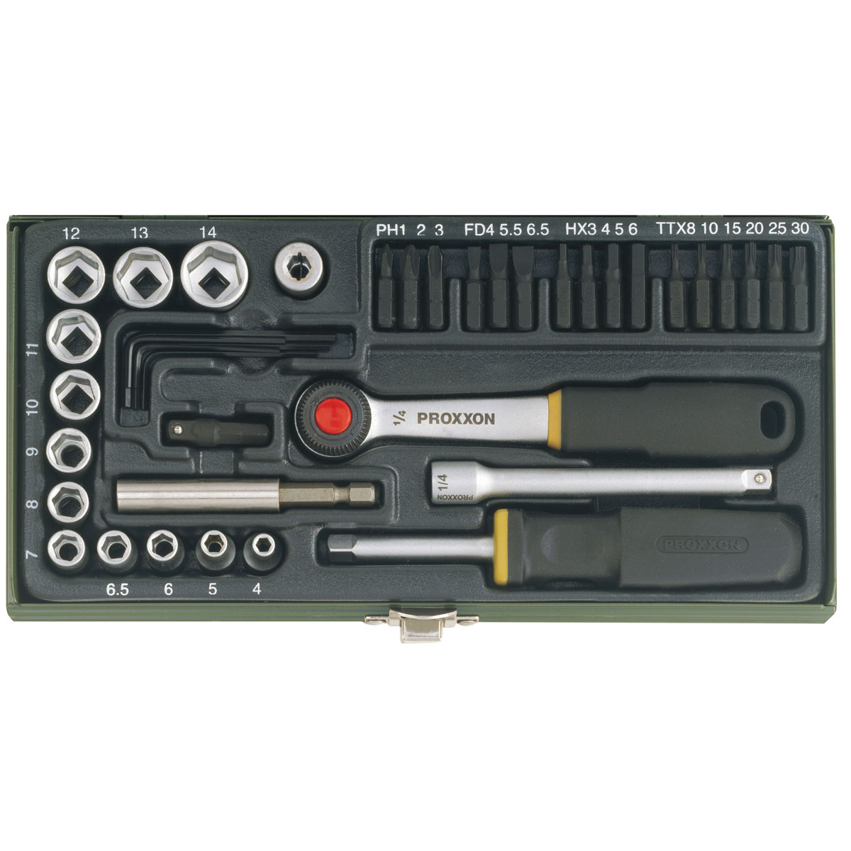 Proxxon Industrial Steckschlüssel-Satz 1/4 Zoll 39-teilig