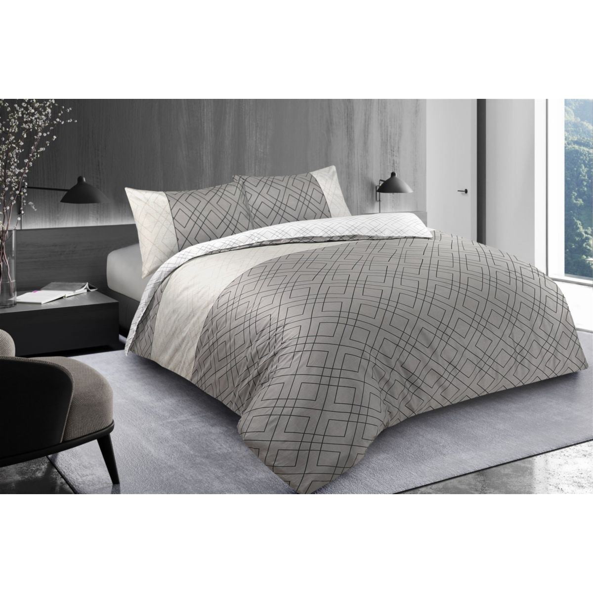 Bettwäsche Heather 125-FR Grau 140cm x 200cm / 65cm x 65cm Bild 3