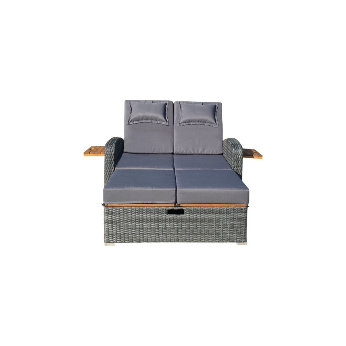 Garden Pleasure Funktionssofa BARI Stahl, Kunststoffgeflecht, Akazie Bild 2