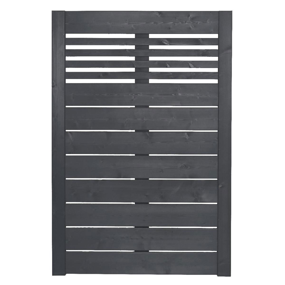 Zaunserie Aalborg Stufenelement 90 x 141 cm Fichte anthrazit lasiert