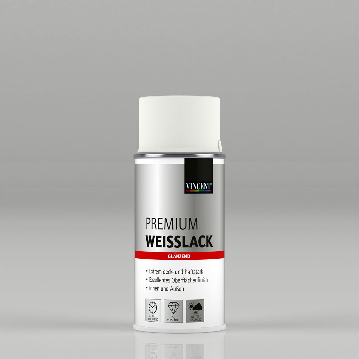 Vincent Premium Weißlack RAL 9003 signalweiß glänzend 150 ml