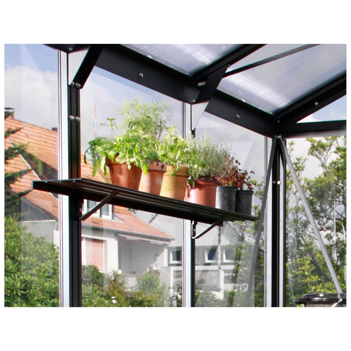 Vitavia Alu-Wandregal für Gewächshaus schwarz
