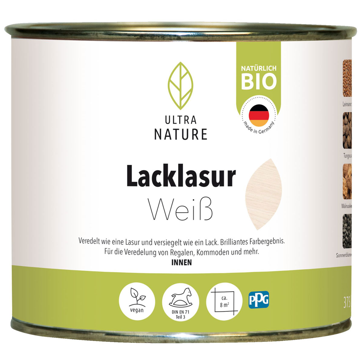 Ultra Nature Lacklasur Weiß 0.375 L