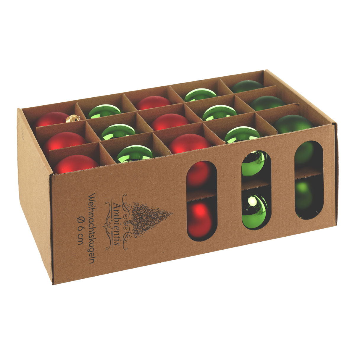 Ambientis Glaskugeln 6 cm rot grün Mix Bild 2