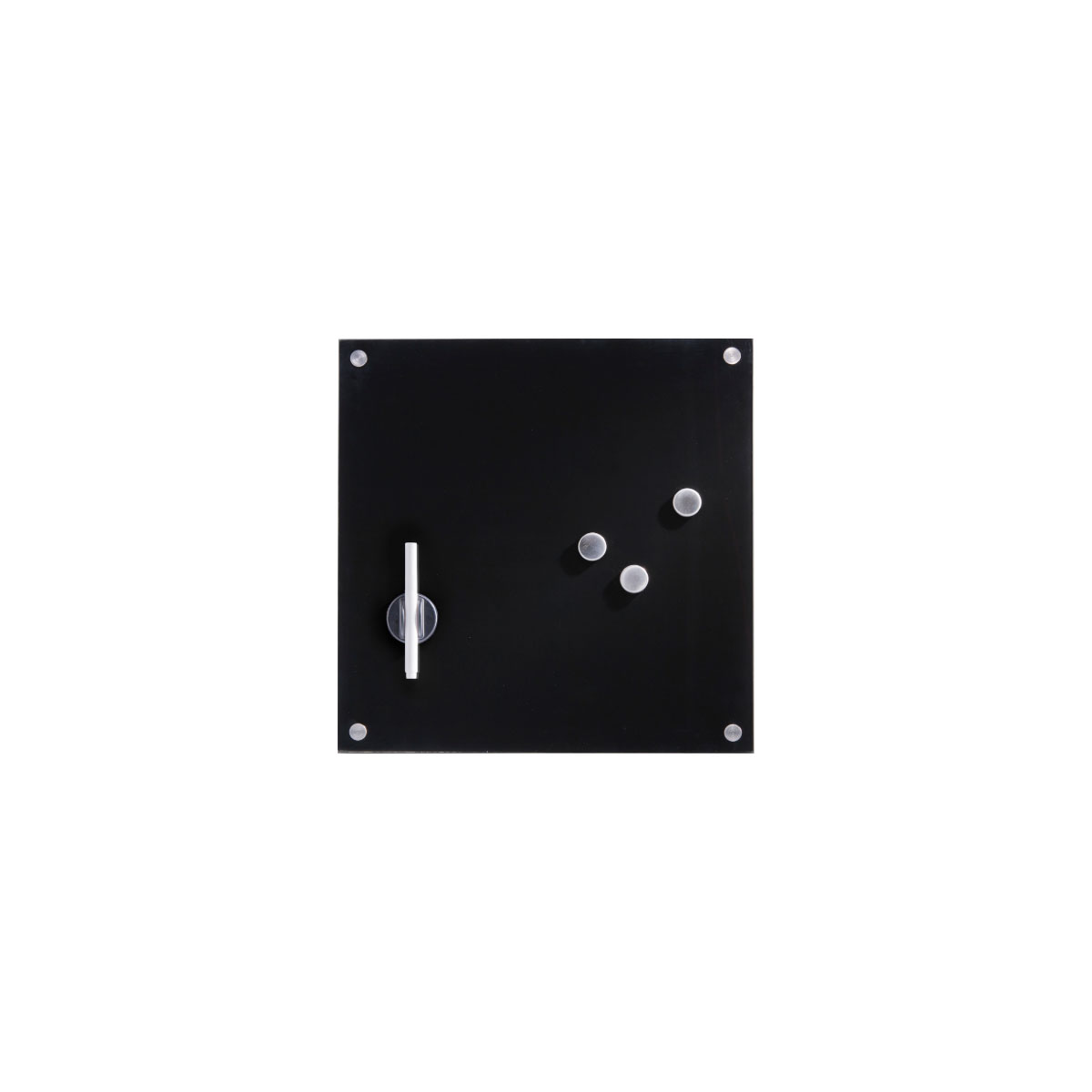 Memobord Glas 40 x 40 cm schwarz