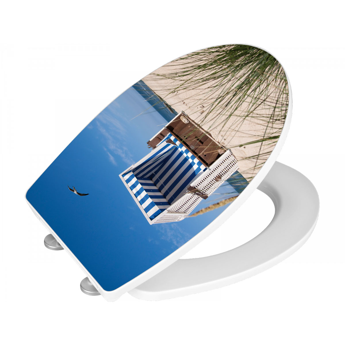 Wenko Premium WC-Sitz Strandkorb antibakteriell mit Absenkautomatik