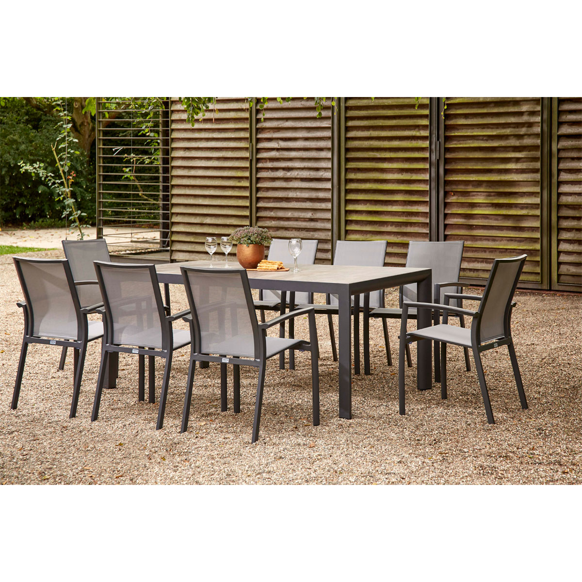 Siena Garden Dining Tisch Silva 220 x 100 cm matt anthrazit/washed grey Bild 5