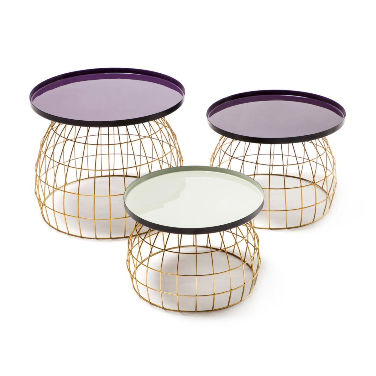 Beistelltisch-Set Laudatio 460 lila pflaume hellgrau