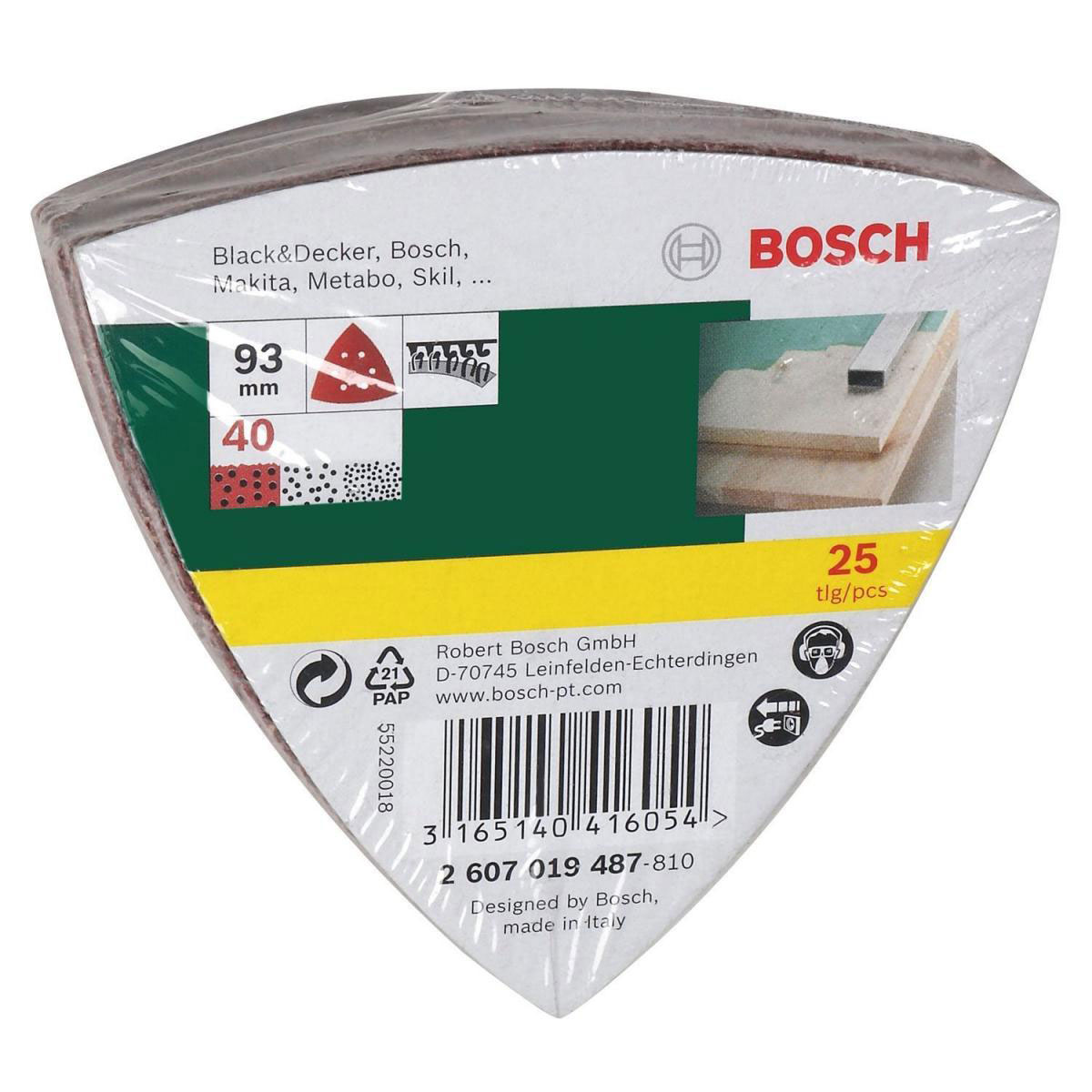 Bosch  Deltaschleifblatt Korund K40 9,3 cm 25 Stück Bild 2