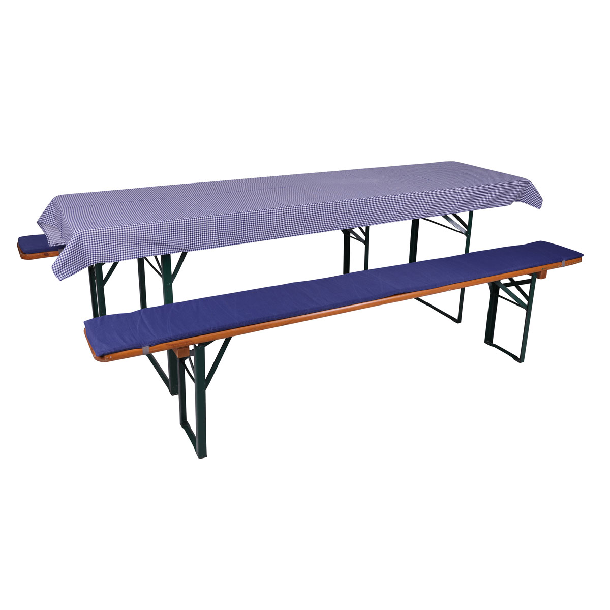 Auflagenset 3-teilig 220 x 25 x 2 cm blau für Festzeltgarnitur 50er Tisch