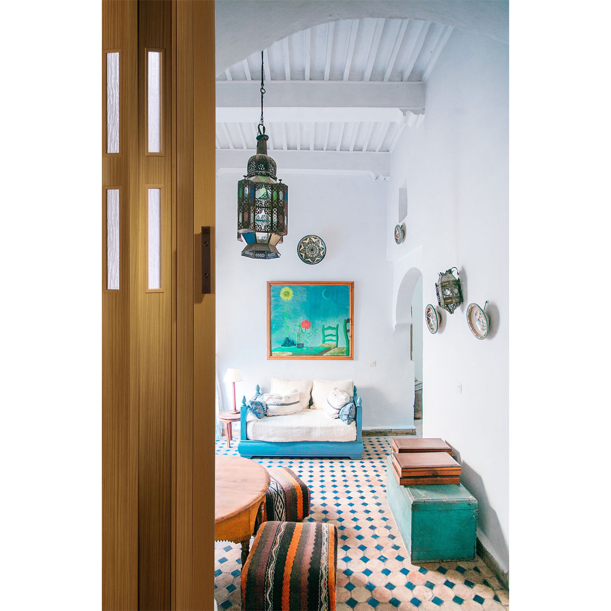 FORTE Kunststoff-Falttür Luciana B 88,5 x H 202 cm Buche 2 Fenster Bild 4