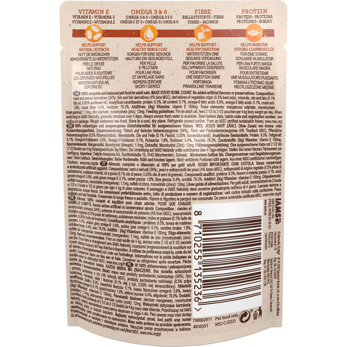 IAMS Nassfutter Naturally Katze Erwachsen Thunfisch 85 g Bild 3