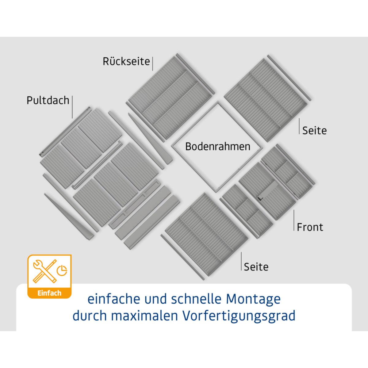 EcoStar  Gerätehaus Elegant-PTyp 2RAL9007 2 flg Bild 9