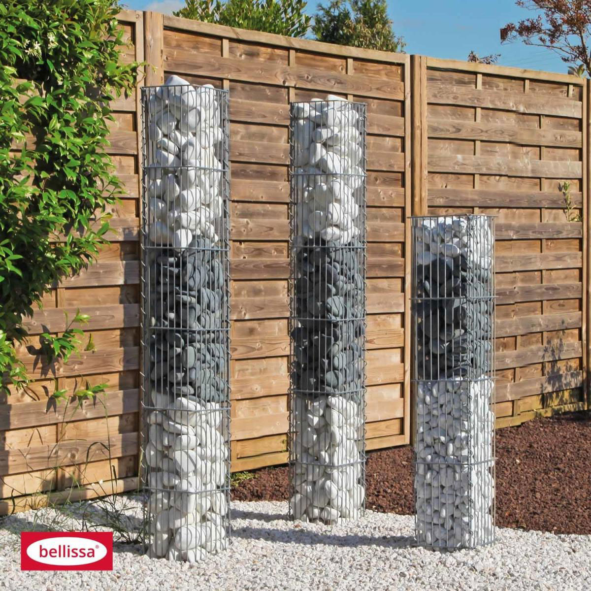 Steinsäule eckig 2- teilig 20 x 20 x 175 cm verzinkt Bild 2