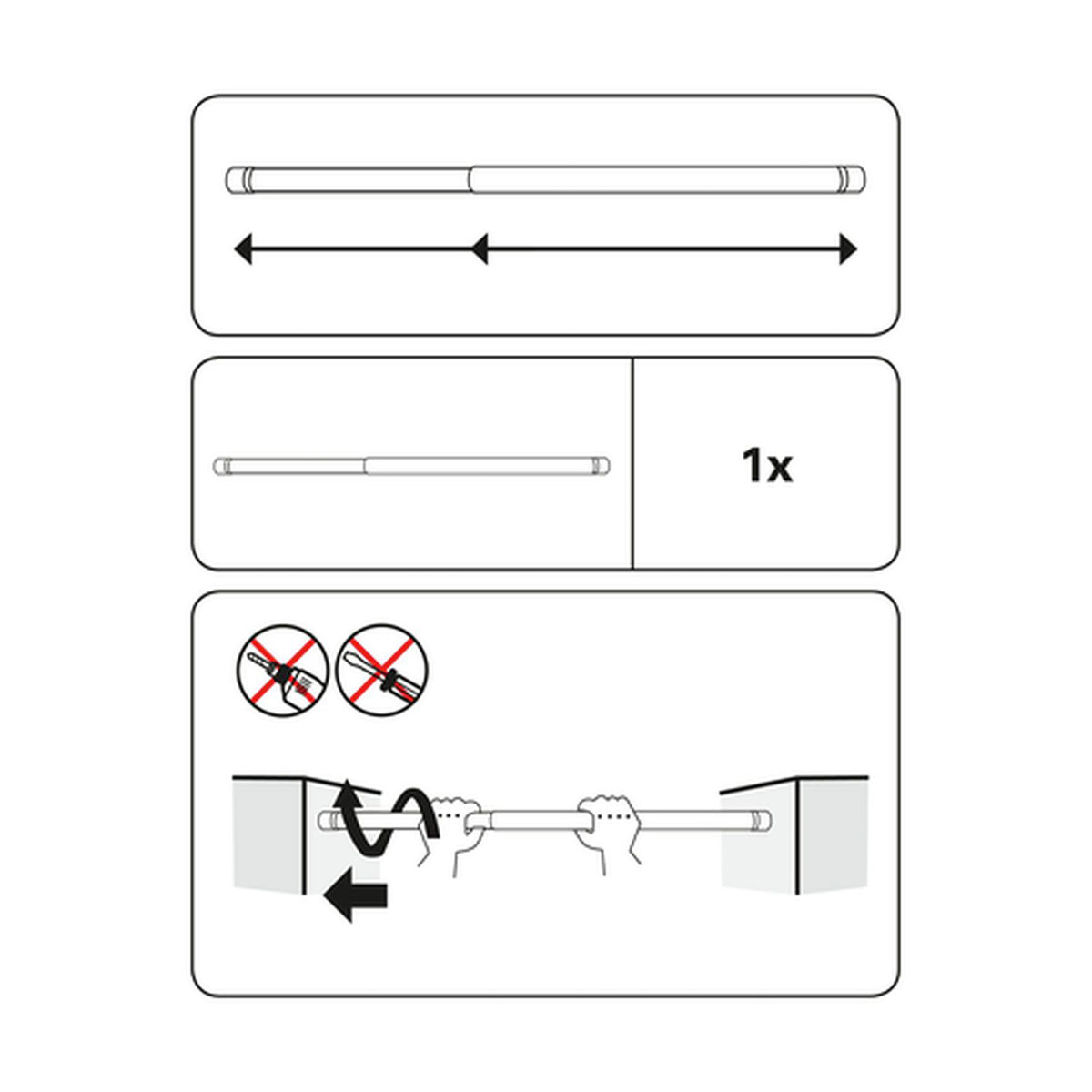 Gardinia Spannstange Durchmesser 23/26 mm 80-130 cm weiß Bild 5