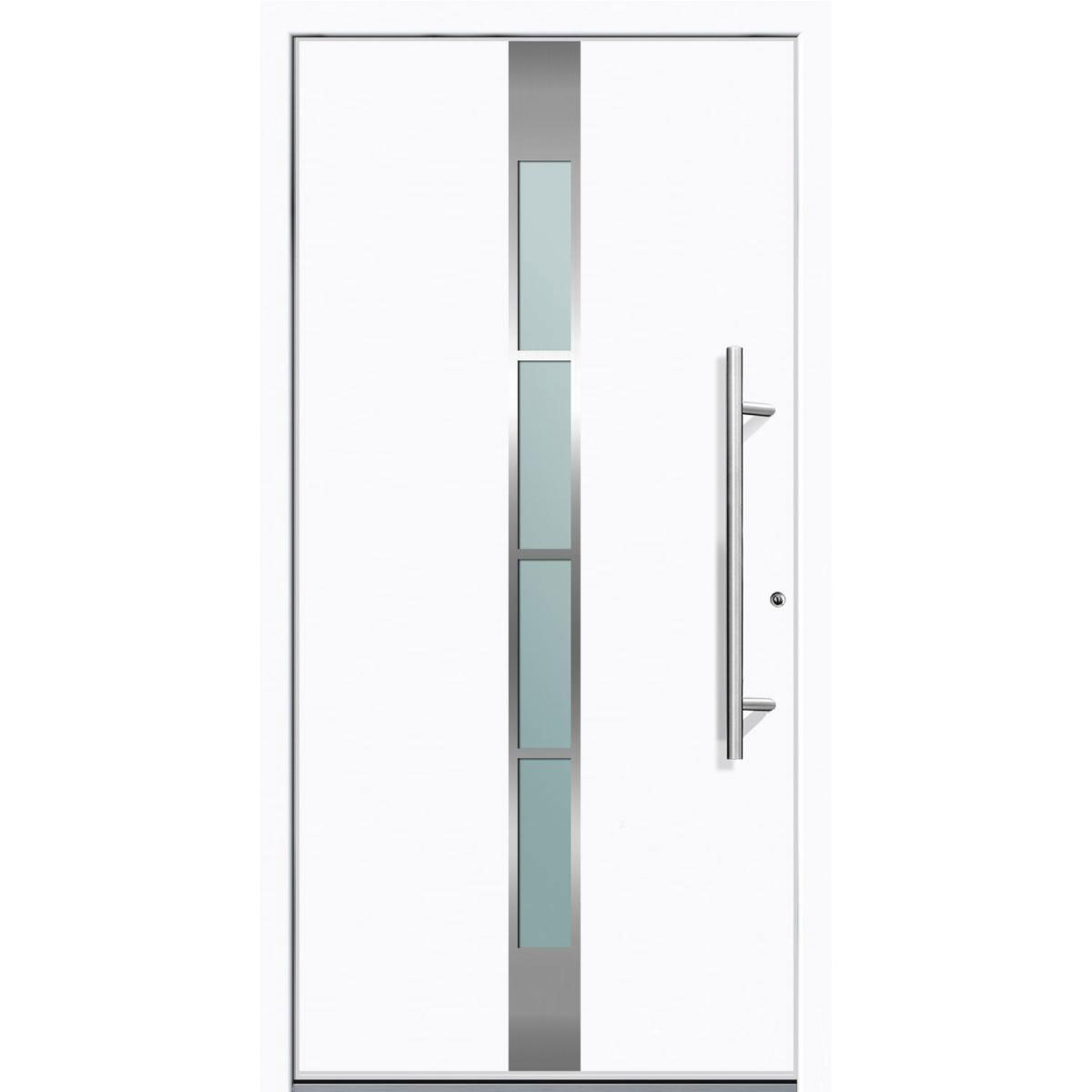 Aluminium Sicherheits-Haustür Ferrara Superior 60 mm weiß 110 x 210 cm Anschlag rechts inkl Griffset