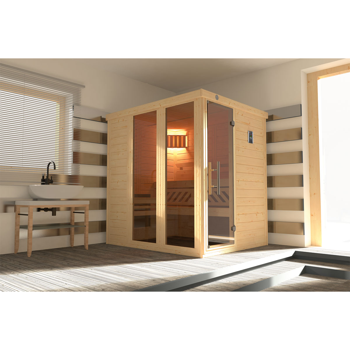 Weka Design-Sauna „Kemi Panorama 1“, 7,5 kW Bild 2