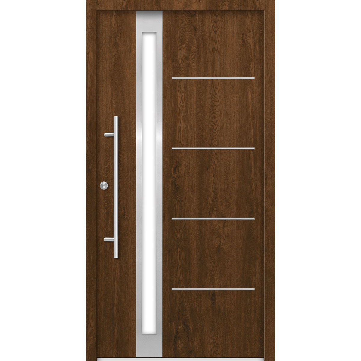 SplenDoor  Premium-Haustür Passivedoor Umea energiesparend nussbaum 100 x 200 cm links Bild 1