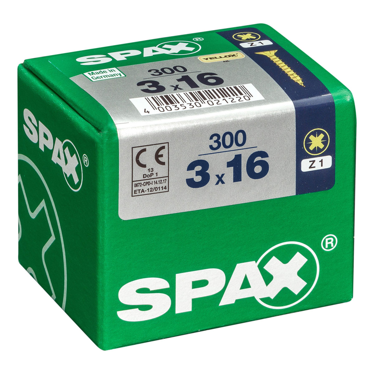 Spax Universalschrauben Yellox Senkkopf 3 x 16 L 300 Stück Bild 2