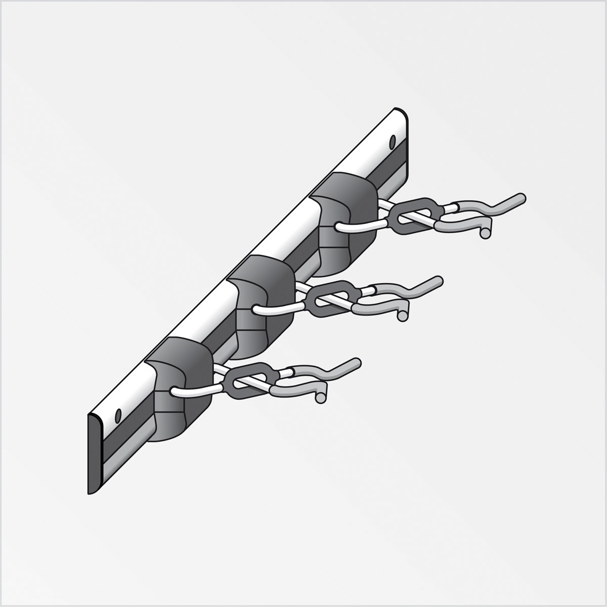 MyTool Gerätehalter-Set X-Star mit Schiene schwarz-rot Bild 2