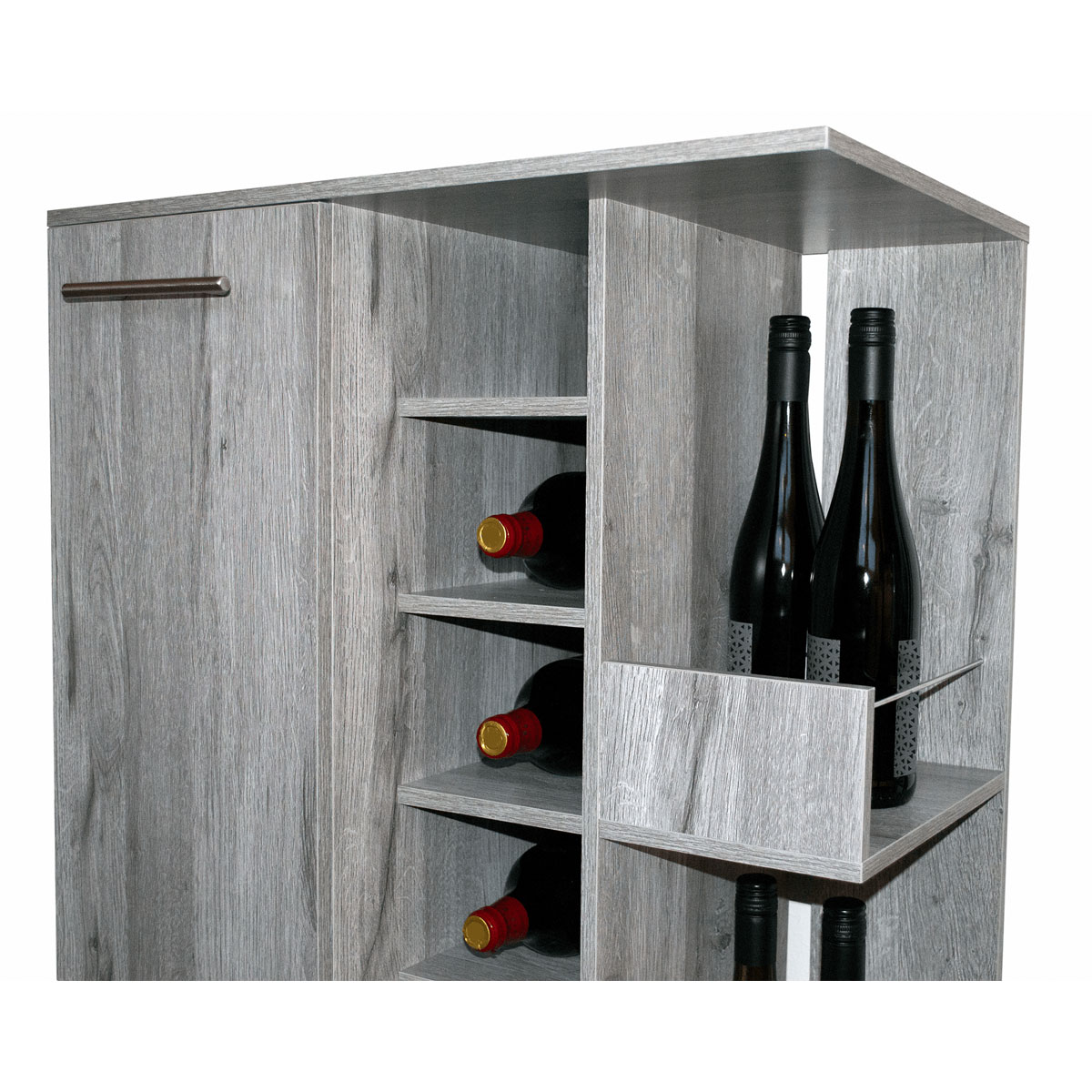 Better Home Weinregal mit feststellbaren Rollen grau marmoriert 37 x 60 x 82 cm Bild 3