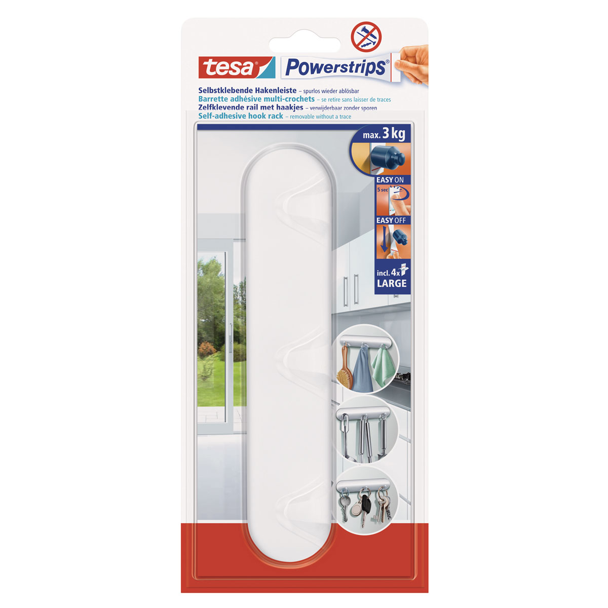 Tesa Powerstrips Hakenleiste weiß 1 Stück Bild 1