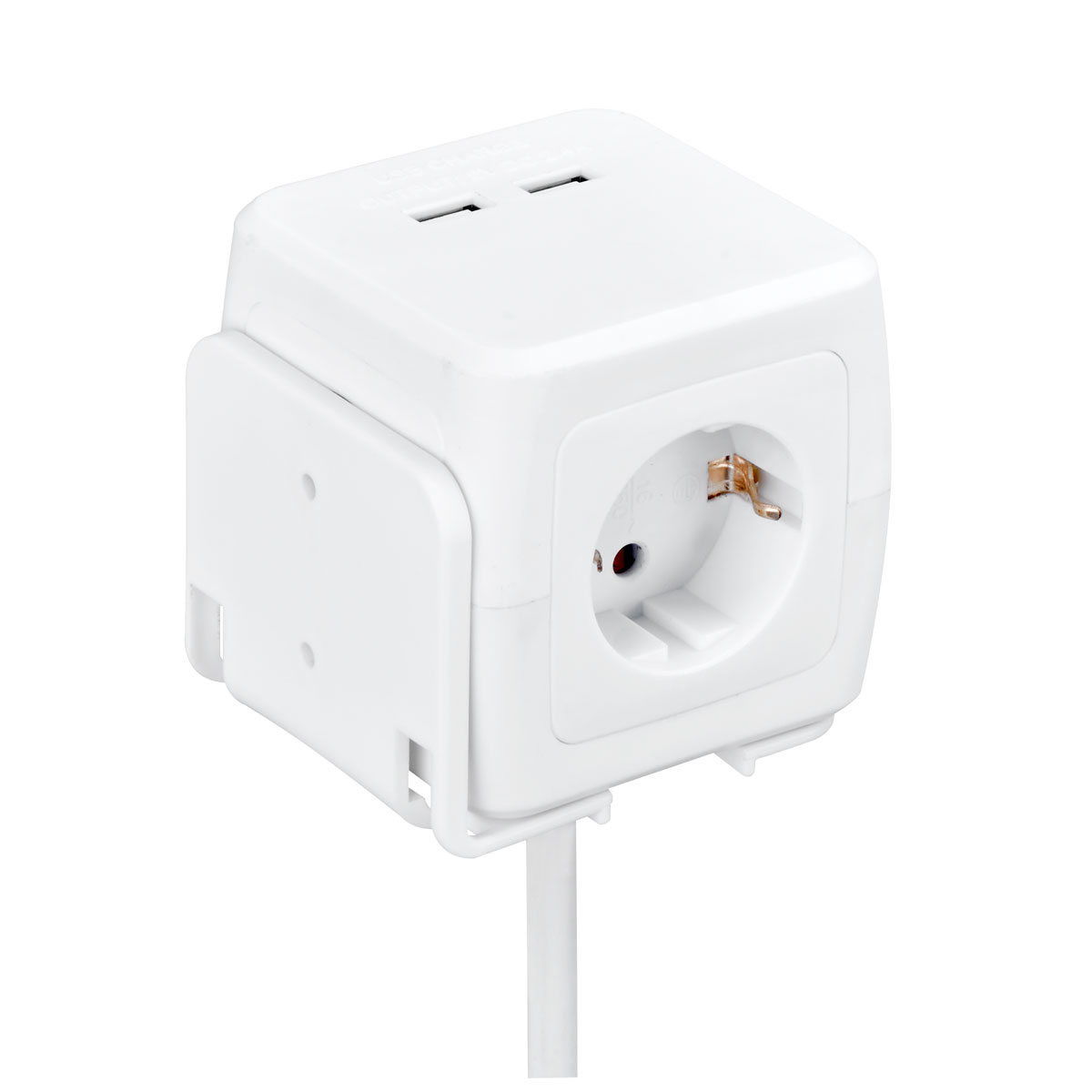 Flector Technik Steckdosenwürfel 4-fach und 2 x USB