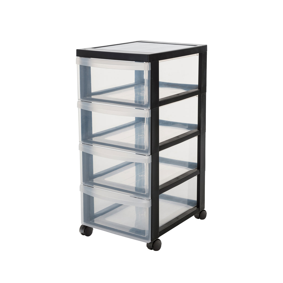 Kreher Rollcontainer mit 4 Schubladen und Rollen schwarz Bild 1